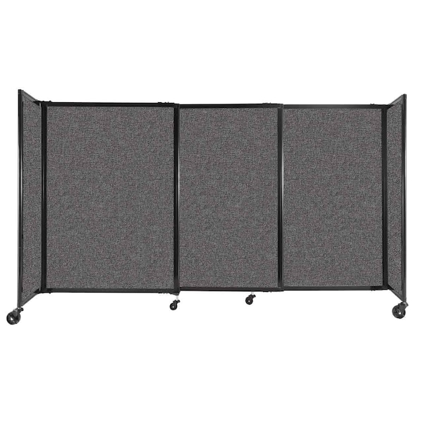 StraightWall Sliding Portable Partition 7'2" x 4' Charcoal Gray Fabric